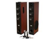 Acoustic Audio TSi550 Bluetooth Powered Floorstanding Tower Home Multimedia Speaker Pair and Mics TSi550M2