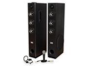 Acoustic Audio TSi450 Bluetooth Powered Floorstanding Tower Multimedia Speakers with Optical Input and Mic TSi450DM1