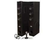 Acoustic Audio TSi350 Bluetooth Powered Floorstanding Tower Multimedia Speakers with Optical Input and Mic TSi350DM1
