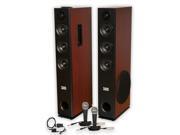 Acoustic Audio TSi550 Bluetooth Powered Floorstanding Tower Multimedia Speakers with Optical Input and Mics TSi550DM2