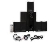 Theater Solutions TS511 Home 5.1 Speaker System with Bluetooth Optical Input and 2 Extension Cables