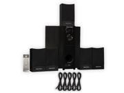 Theater Solutions TS511 Home Theater 5.1 Powered Speaker System with 5 Extension Cables