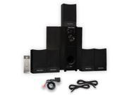 Theater Solutions TS511 Home Theater 5.1 Powered Speaker System with Bluetooth and 2 Extension Cables