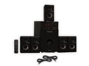 Theater Solutions TS514 Home Theater 5.1 Speaker System with USB FM Tuner and 2 Extension Cables