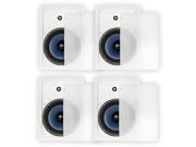 Blue Octave RW83 In Wall 8 Speakers Home Theater Surround Sound 3 Way 2 Pair Pack