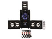 Blue Octave B53 Home Theater 5.1 Bluetooth Speaker System with FM and LEDs and 5 Extension Cables