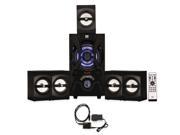 Blue Octave B53 Home Theater 5.1 Bluetooth FM Speaker System with LEDs and Optical Input