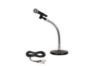 Podium Pro Audio PP58 Dynamic Microphone and Cable with Tabletop Gooseneck Stand and Clamp Clip New PMS3MC1