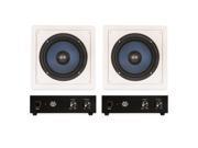 2 Blue Octave RW8 In Wall 8 Home Passive Subwoofer Speakers and 2 Amplifiers 600 Watts RW8A 2S