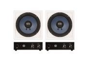 Blue Octave RW10 In Wall 10 Passive Subwoofer Speakers Home Theater 2 Sub and 2 Amp Set