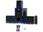 Acoustic Audio AA5102 Home Theater 5.1 Speaker System with USB Bluetooth and 2 Extension Cables