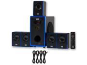Acoustic Audio AA5102 Home Theater 5.1 Speaker System with 4 Extension Cables Surround Sound