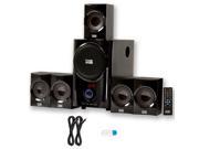 Acoustic Audio AA5160 Home Theater 5.1 Speaker System with USB Bluetooth FM and 2 Extension Cables