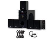Acoustic Audio AA5104 Home Theater 5.1 Speaker System with Optical Input and 4 Extension Cables