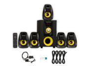 Theater Solutions TS522 Home 5.1 Speaker System with USB Bluetooth Optical Input and 4 Ext. Cables