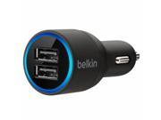 Belkin Dual Port USB Car Charger Adapter 10W Per Port 2.1A Per Port Black F8J109btBLK