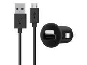 Belkin MixIT Car Charger Adapter with MixIT MicroUSB Cable 4 ft length 10W 2.1A Black F8M700BT04 BLK