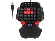 Delux T9 47 Keys One hand Wired USB Gaming Keyboard with 2 Adjustable Brightness Modes Black