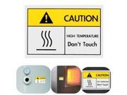 3Pcs 40x60mm Safety Signage Warning Sticker High temperature Don t touch Caution Sign