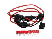 3PC 200mm 14 Gauge ATC Fuse Holder In line AWG Wire 6PCS 11mm Car Blade Fuses 10A