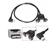 Left Angeled Mini USB Male to USB 2.0 Type B Female Printer Panel Mount Cable