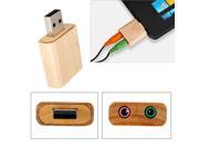 12Mbps Wooden USB 2.0 Virtual 7.1 Channel Stereo HI FI Sound Card Adapter For PC Laptop