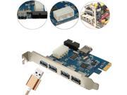 4 Port Super Speed USB 3.0 2.0 PCI E PCIE Express Expansion Card Adapter HUB Internal Chipset Card 20P