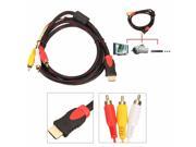 5Ft HDMI Male 3 RCA Video Audio Cable Cord Converter Adapter for PS3 Xbox TV DVD 1080P