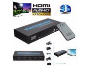 5 Port 4K 3D 1080P Video HDMI Switch Switcher Splitter W Remote for HDTV PS3 DVD