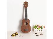 21 Inch Acoustic Soprano Hawaii Ukulele With Guitar Tuner And Gig Bag