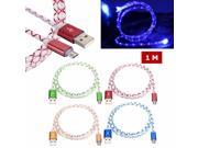 1M LED Light Micro USB Data Sync Charger Charging Cable for Android Phone Tablet