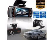 2.7 1080P HD Dual Lens Car DVR Vehicle Dash Cam Video Recorder Rear Vew Camera Night Vision G sensor