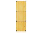 3 Cube DIY Stackable Panel Closet Organizers Storage Interlocking Shelf Modular Yellow