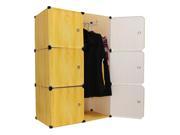 6 Cube DIY Stackable Panel Closet Organizers Storage Interlocking Shelf Modular Yellow