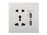 Universial 13A Dual 2 USB Wall Charger Adapter Socket Power Outlet Panel w Switch