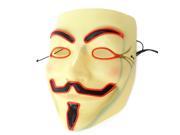 El Wire Light Up LED For Vendetta Anonymous Guy Fawkes Costume Cosplay Mask Red