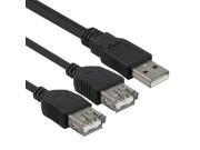 30cm USB 2.0 A Male To 2 Ports Female M F Power Charge Splitter Hub Cable Cord