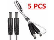 5pcs DC Male to Male 5.5x2.1mm Power Cord Extender Cable For CCTV Camera DVR