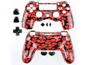Controller Shell Replacement Case for PS4 Controller Dualshock 4 Skull Ghost Red