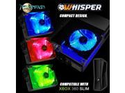 Talismoon Whisper Fan Red Blue Green for Microsoft Xbox 360 Slim Cooling