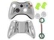 Chrome LED Auto Fire Wireless Controller Shell for XBox 360 Lime SHELL ONLY