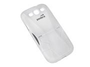 Rubber Coating Hard Stand Shell Cover Case for Samsung Galaxy S3 i9300 White
