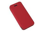 Luxury Hard Protect Case with PU Leather Side Flip Cover for iPhone 5 Red