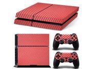 Vinyl Sticker Pattern Decals for PS4 Console Controller Skin Red Carbon Fiber