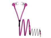 Universal Tangle Free Zipper Style 3.5mm In Ear Earbuds Earphone Headphone For iPhone 5 5S 6 6S 6Plus 6s Plus Samsung HTC LG Nokia Huawei Xiaomi Hot Pink