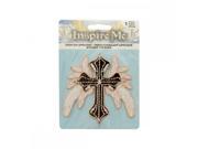 bulk buys Cross With Leaves Iron on Applique