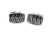 Black and White Crystal Rectangle Cufflinks
