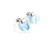 Romance Refined true love blue ocean delicate circular cufflinks