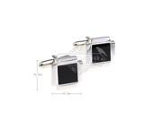 Luxury Shell style brown square stainless steel cufflinks