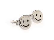 Funny Round Metal Face Cufflinks